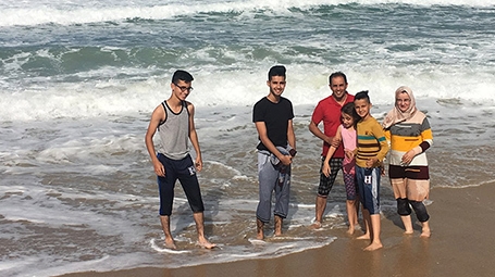 Dr. Qubaja and his family visited the beach for the first time. They live in the PA, and he makes the trip to Rehovot daily